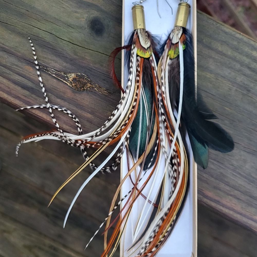 Chic Multicolor Feather Earrings - Picture 2 of 5